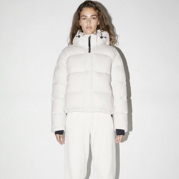Aritzia Super Mini Puff Jacket – Matte Pearl, Size L - Picture 1 of 7